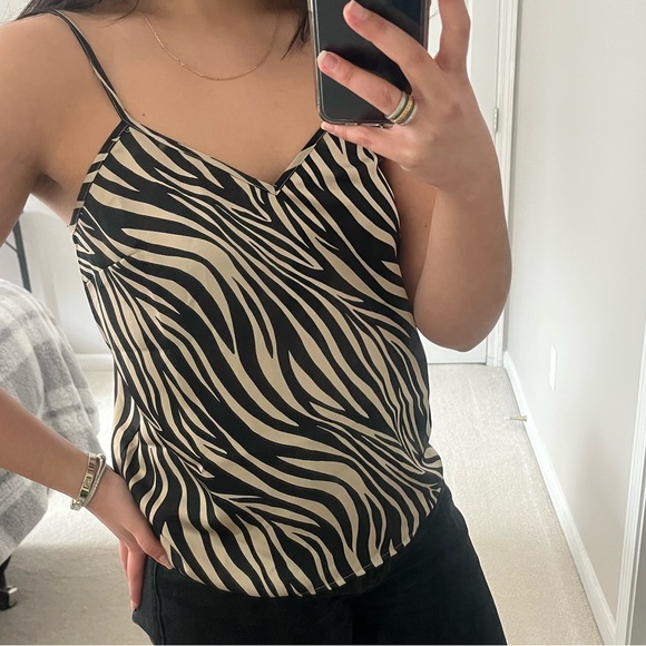 J Crew Tan and Black Zebra Cami - Picture 2 of 6